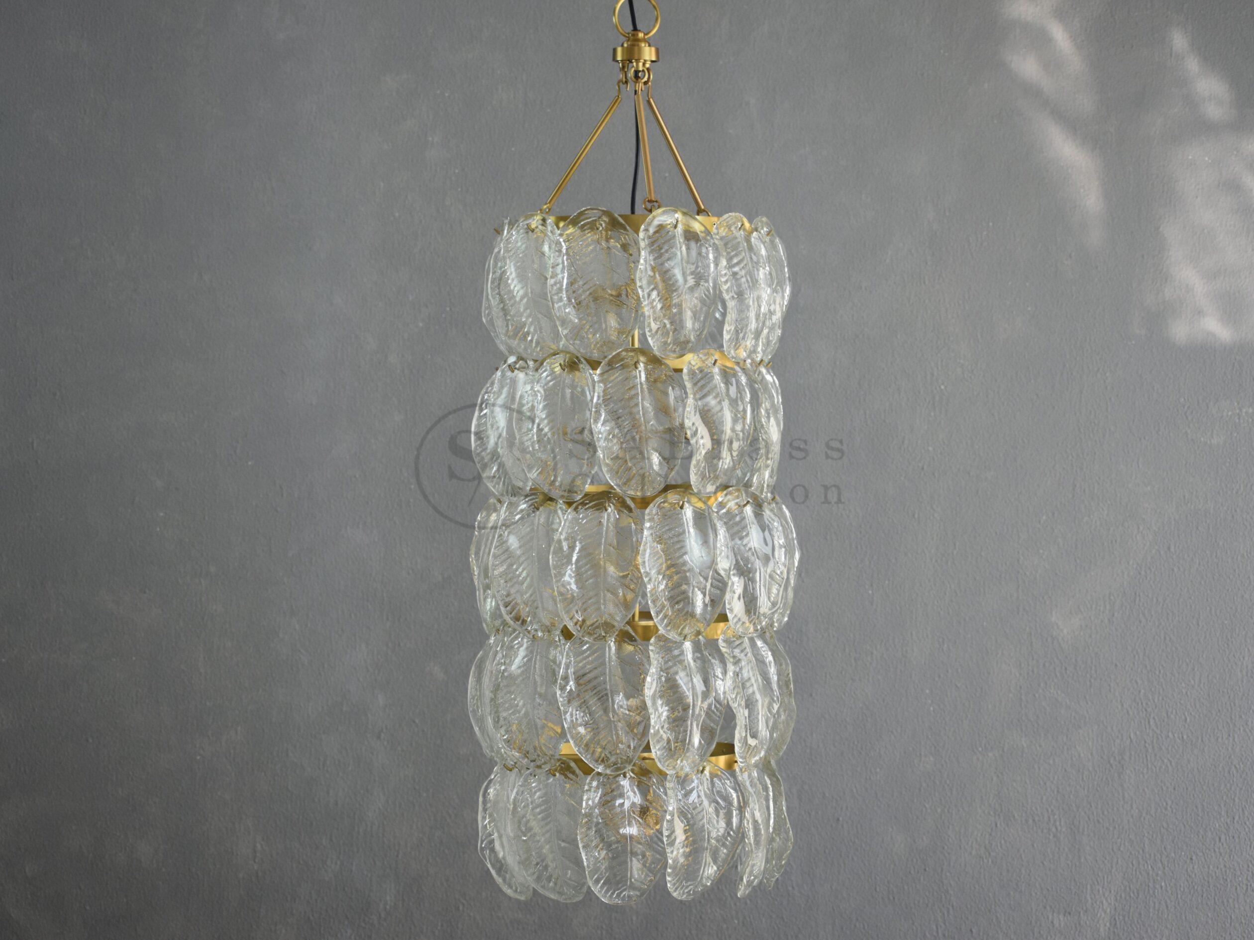 Glass Leaf Chandelier Large