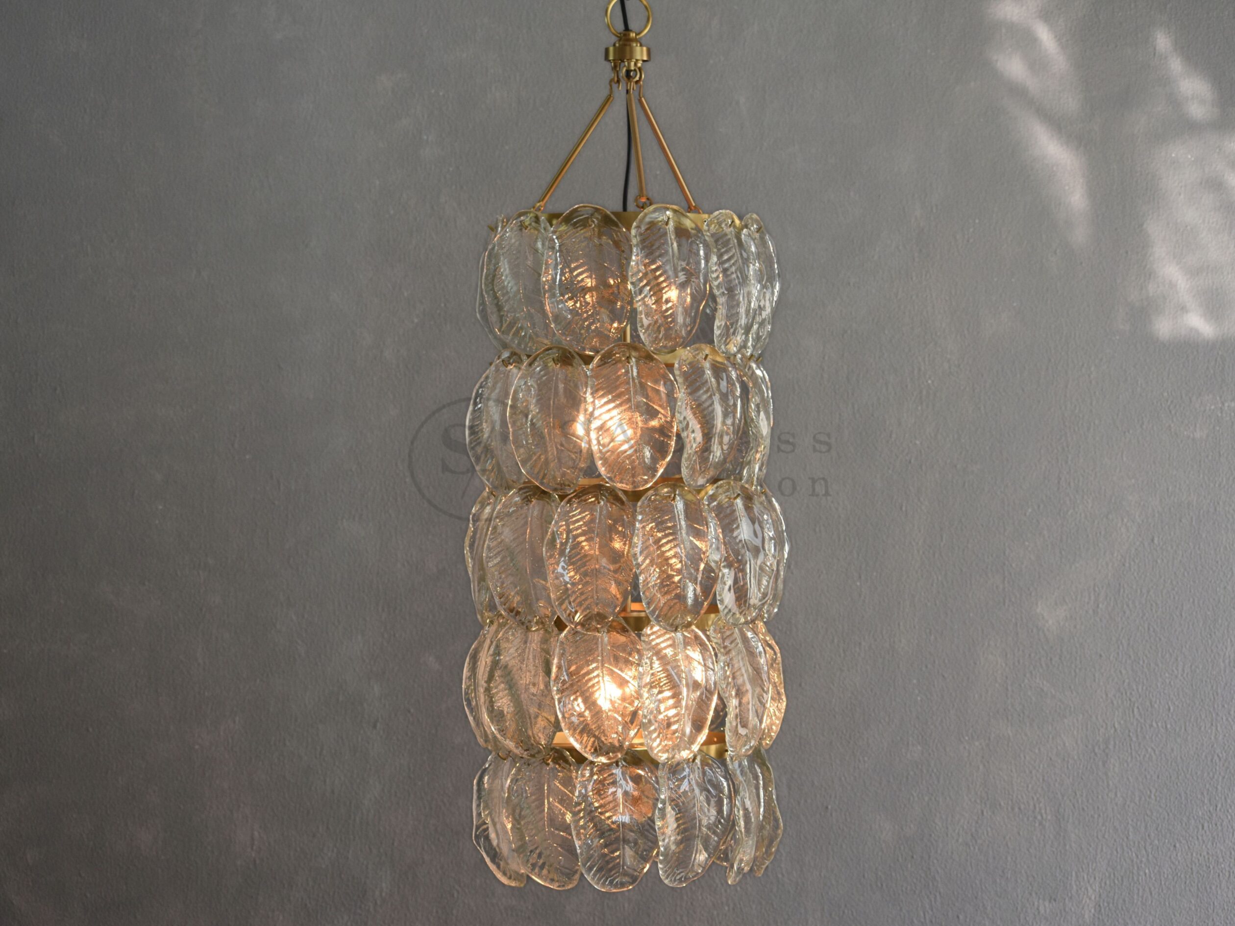 Glass Leaf Chandelier Large