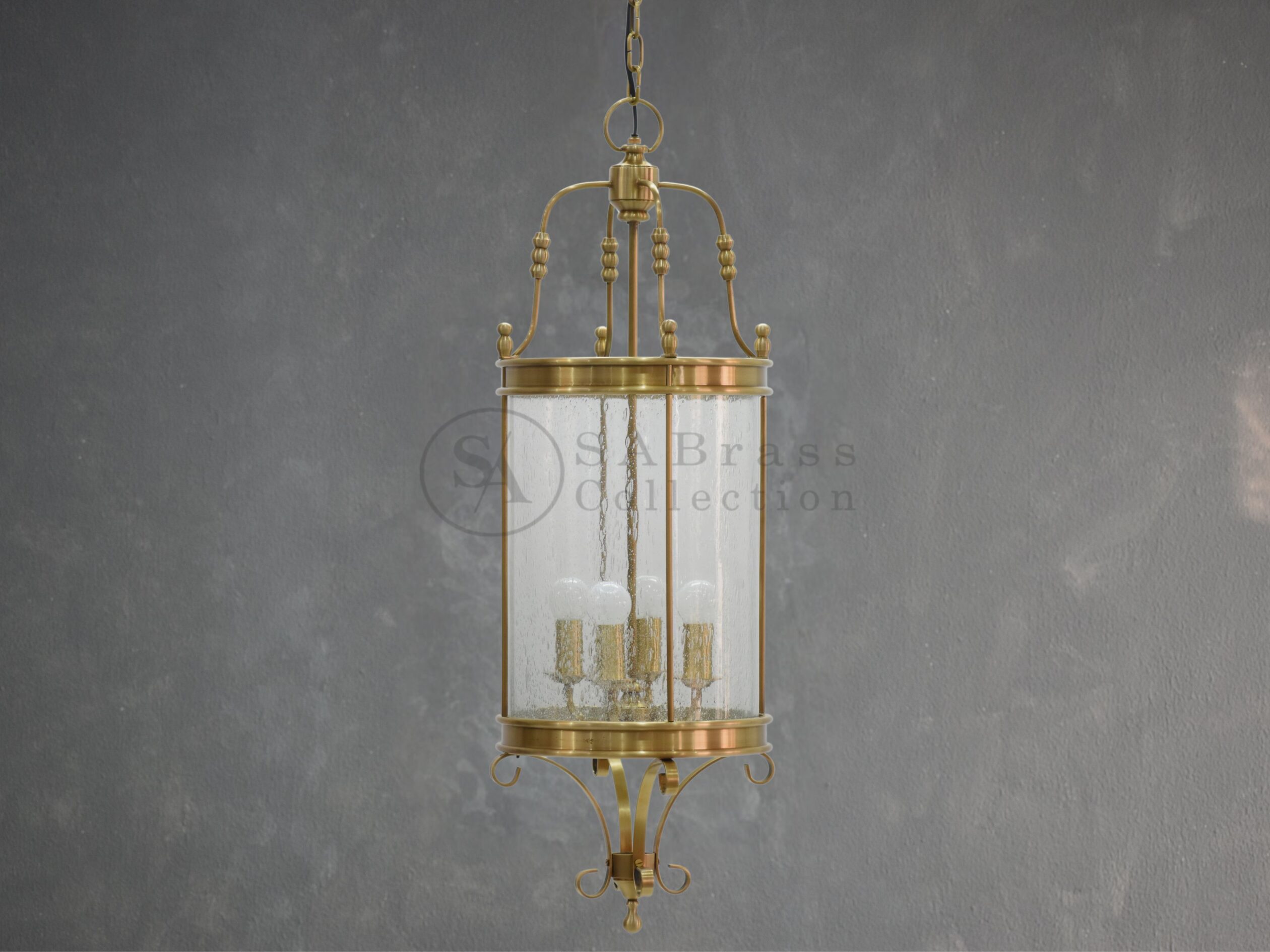 Antique Brass Glass Lantern