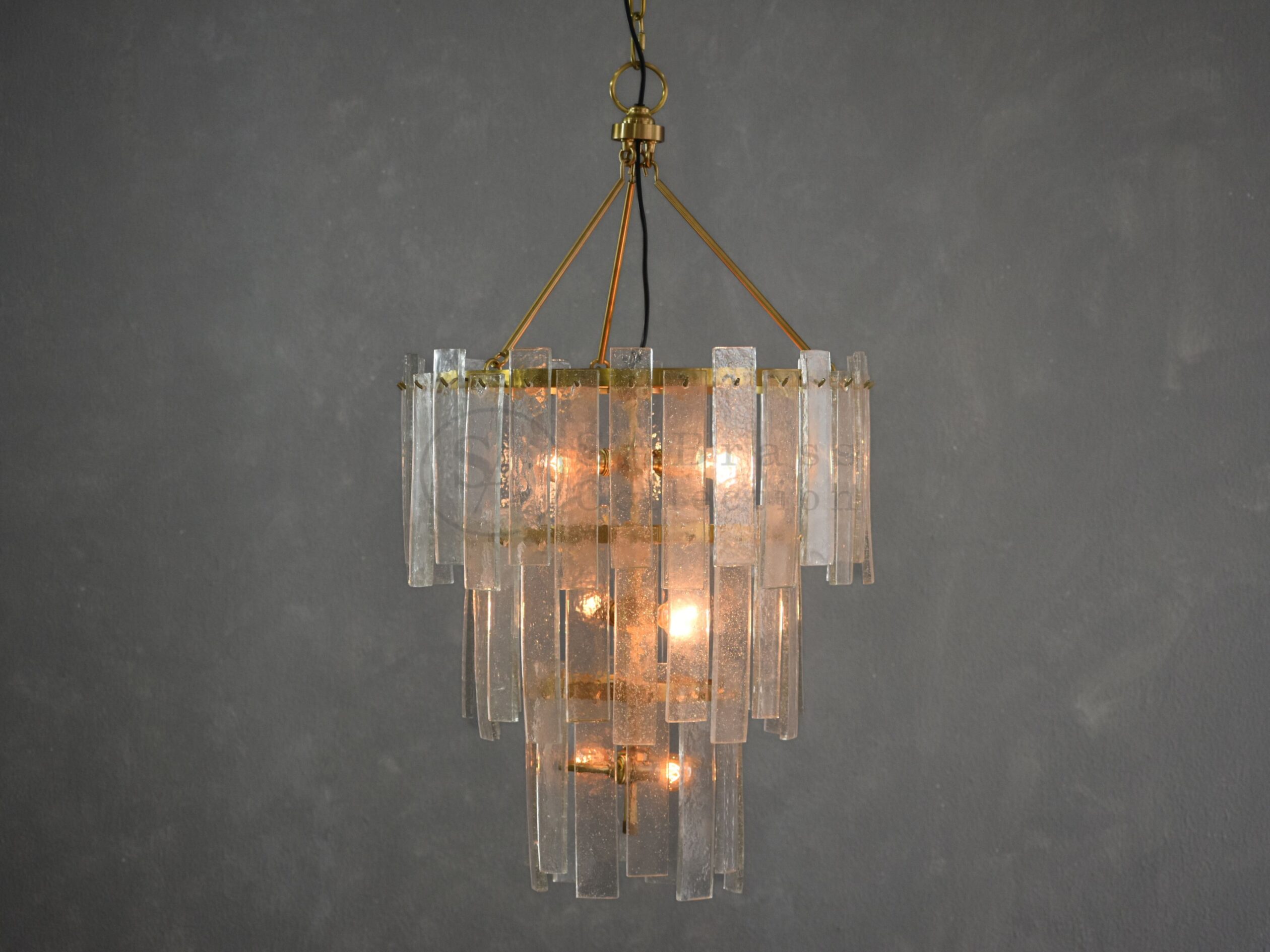 Glass Strips Chandelier Large