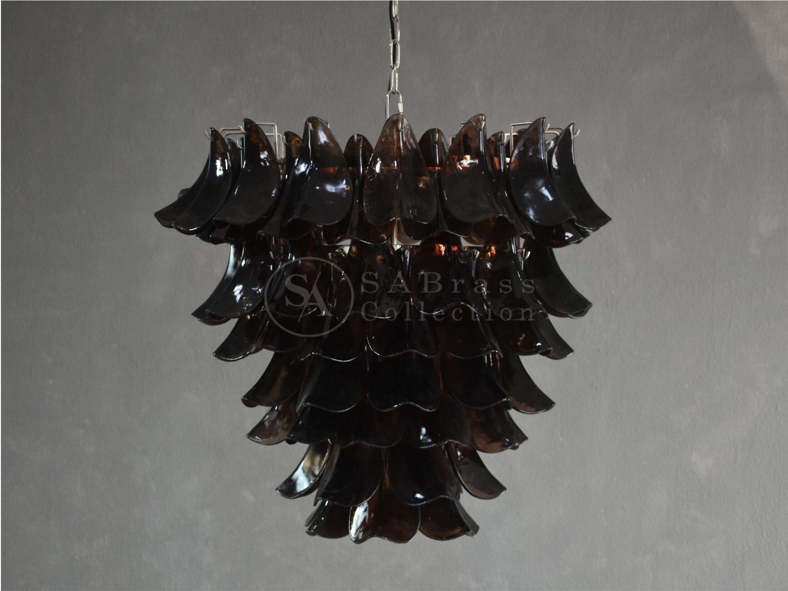 Brown Glass Leaf Chandelier